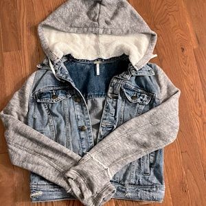 Free people denim hoodie jacket